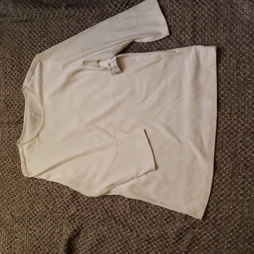NWT L White 3/4 length tee by Christopher Banks